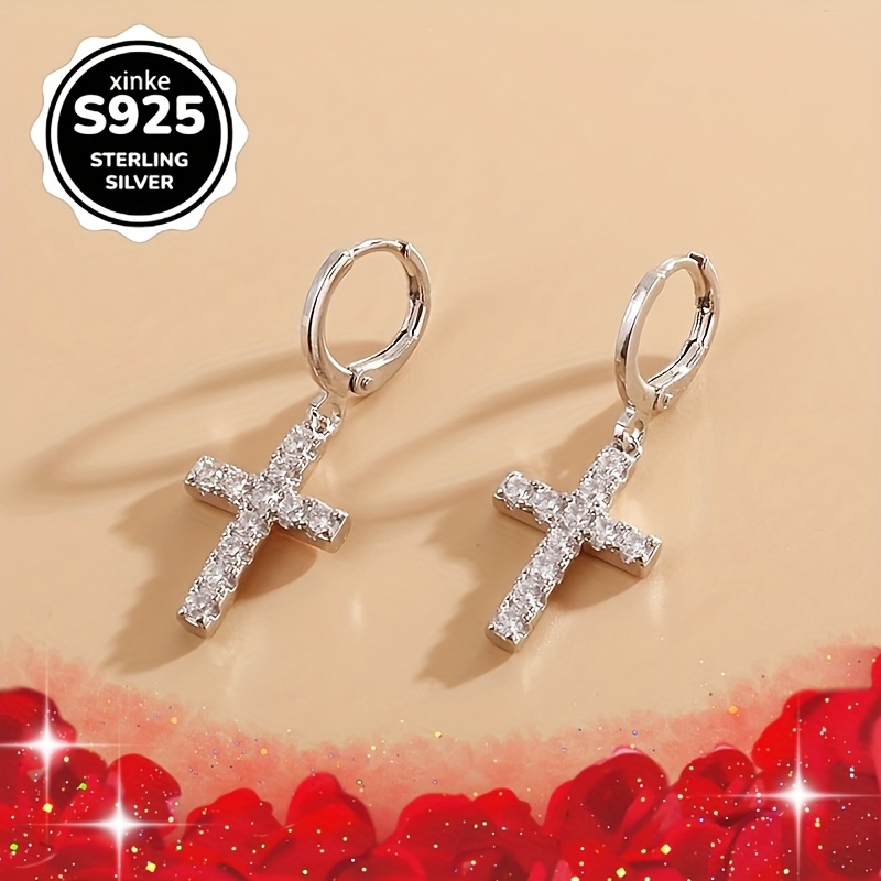 925 Silver Cross Pendant Set with Cubic Zirconia